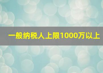 一般纳税人上限1000万以上