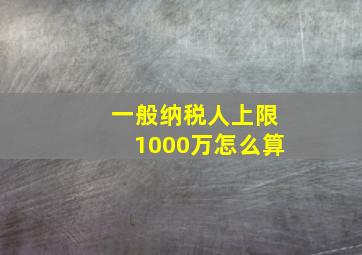 一般纳税人上限1000万怎么算