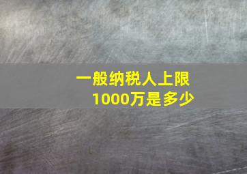 一般纳税人上限1000万是多少