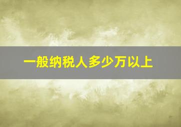 一般纳税人多少万以上