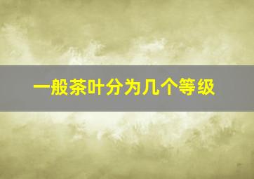 一般茶叶分为几个等级