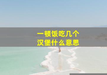 一顿饭吃几个汉堡什么意思