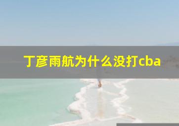 丁彦雨航为什么没打cba