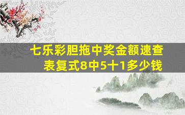 七乐彩胆拖中奖金额速查表复式8中5十1多少钱