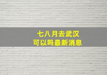 七八月去武汉可以吗最新消息