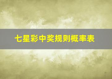 七星彩中奖规则概率表