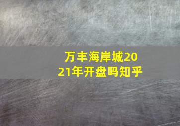 万丰海岸城2021年开盘吗知乎