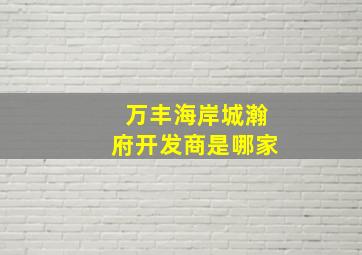 万丰海岸城瀚府开发商是哪家