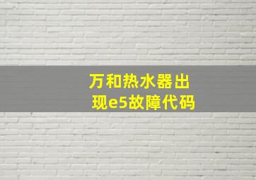 万和热水器出现e5故障代码