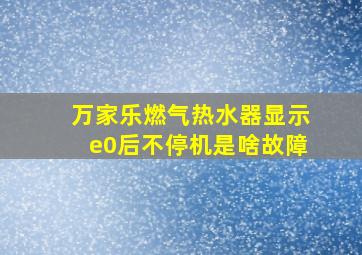 万家乐燃气热水器显示e0后不停机是啥故障