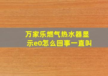 万家乐燃气热水器显示e0怎么回事一直叫