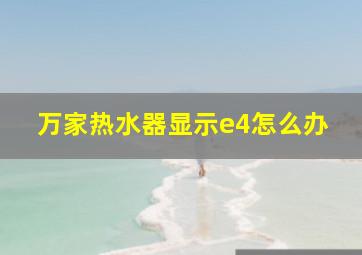 万家热水器显示e4怎么办