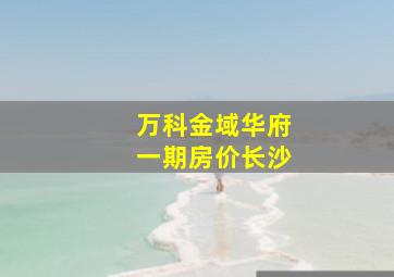 万科金域华府一期房价长沙