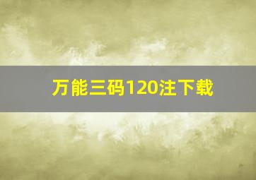 万能三码120注下载