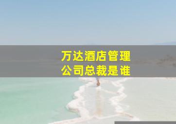 万达酒店管理公司总裁是谁