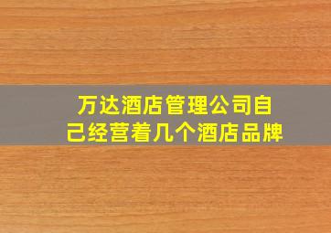 万达酒店管理公司自己经营着几个酒店品牌