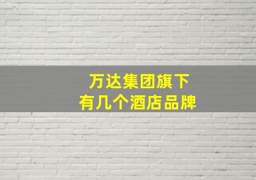 万达集团旗下有几个酒店品牌