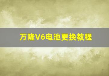 万隆V6电池更换教程