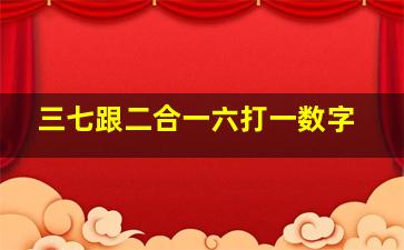 三七跟二合一六打一数字