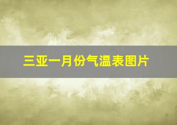 三亚一月份气温表图片