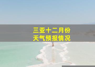 三亚十二月份天气预报情况