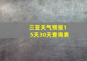 三亚天气预报15天30天查询表