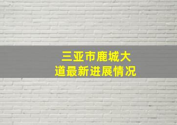 三亚市鹿城大道最新进展情况