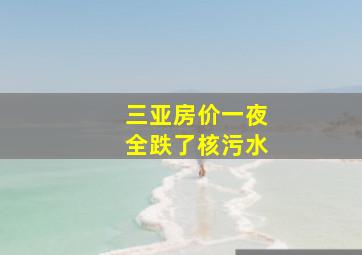 三亚房价一夜全跌了核污水