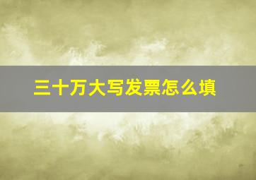 三十万大写发票怎么填