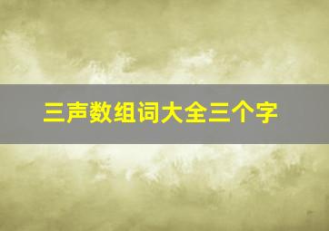 三声数组词大全三个字