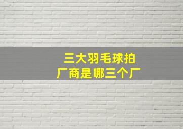 三大羽毛球拍厂商是哪三个厂