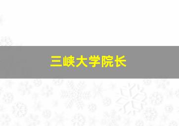 三峡大学院长