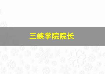 三峡学院院长