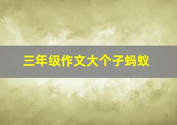 三年级作文大个子蚂蚁