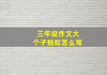 三年级作文大个子蚂蚁怎么写