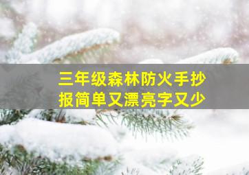 三年级森林防火手抄报简单又漂亮字又少