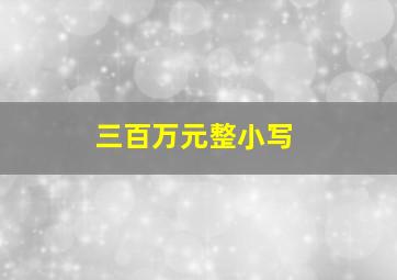 三百万元整小写