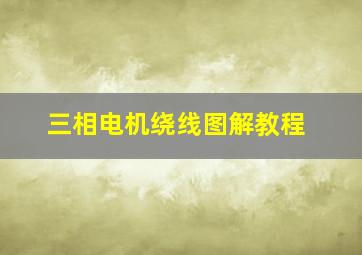 三相电机绕线图解教程