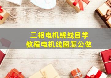 三相电机绕线自学教程电机线圈怎公做