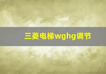 三菱电梯wghg调节