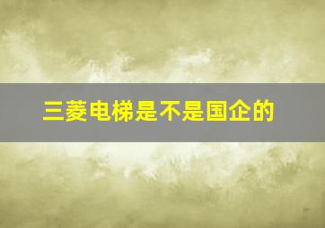 三菱电梯是不是国企的