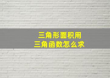 三角形面积用三角函数怎么求