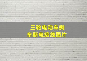 三轮电动车刹车断电接线图片