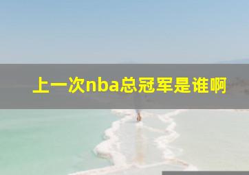 上一次nba总冠军是谁啊