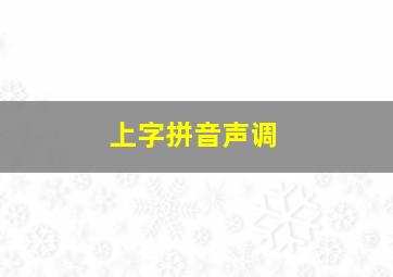 上字拼音声调