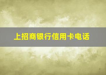 上招商银行信用卡电话