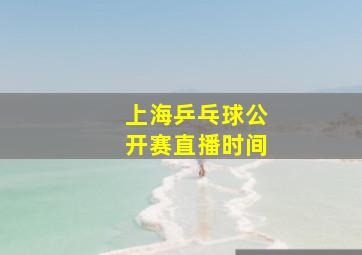 上海乒乓球公开赛直播时间