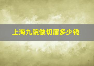 上海九院做切眉多少钱