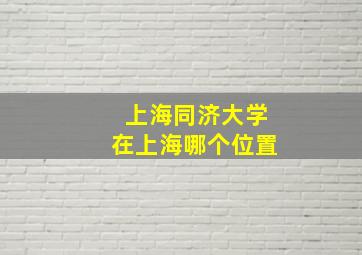 上海同济大学在上海哪个位置