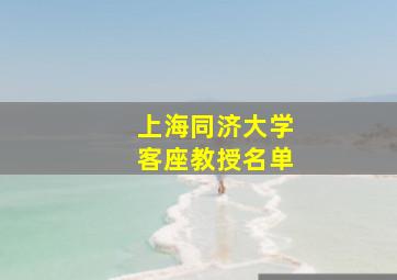 上海同济大学客座教授名单